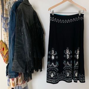 Vintage beaded wool skirt